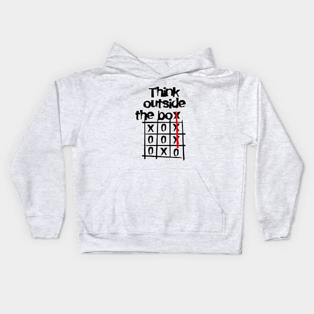 Think outside the box. Witty gift for corporate employee. Perfect present for mom mother dad father friend him or her Kids Hoodie by SerenityByAlex